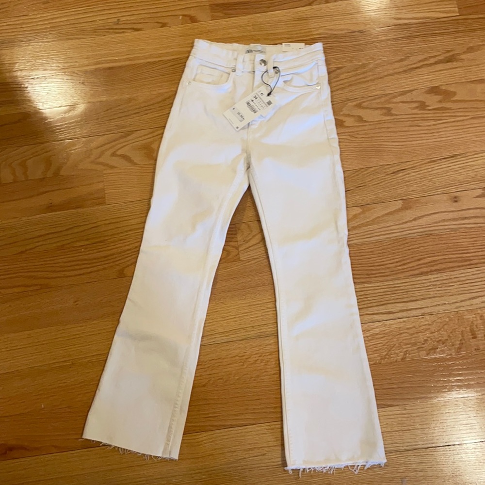 NWT- White Zara crop flare